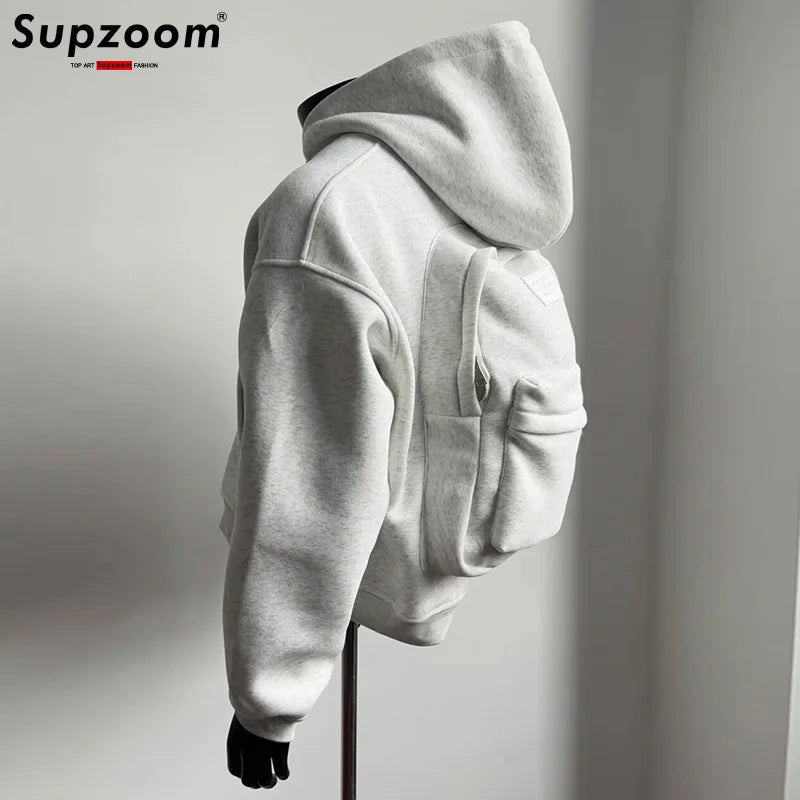 Supzoom Cotton Hoodie with Backpack Design - Loose Fit American Style for Fall/Winter
