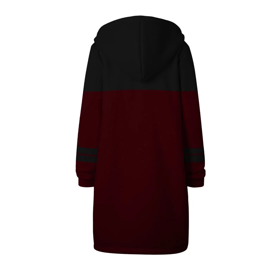 Y2K Long Sleeve Hoodie for Women - Versatile Color Block Zip Sweatshirt