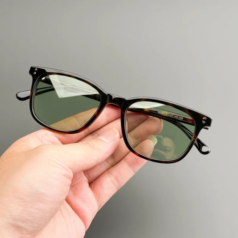 Classic Square Sunglasses - Hand-Designed Acetate Frames with UV400 Protection