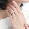 Double Circle Sterling Silver Ring - Black Clear CZ Stackable Women's Fine Jewelry