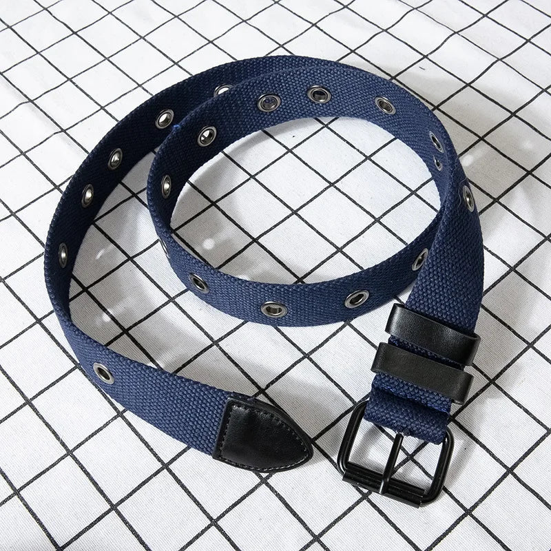 Casual Men's Canvas Belts with Metal Buckles