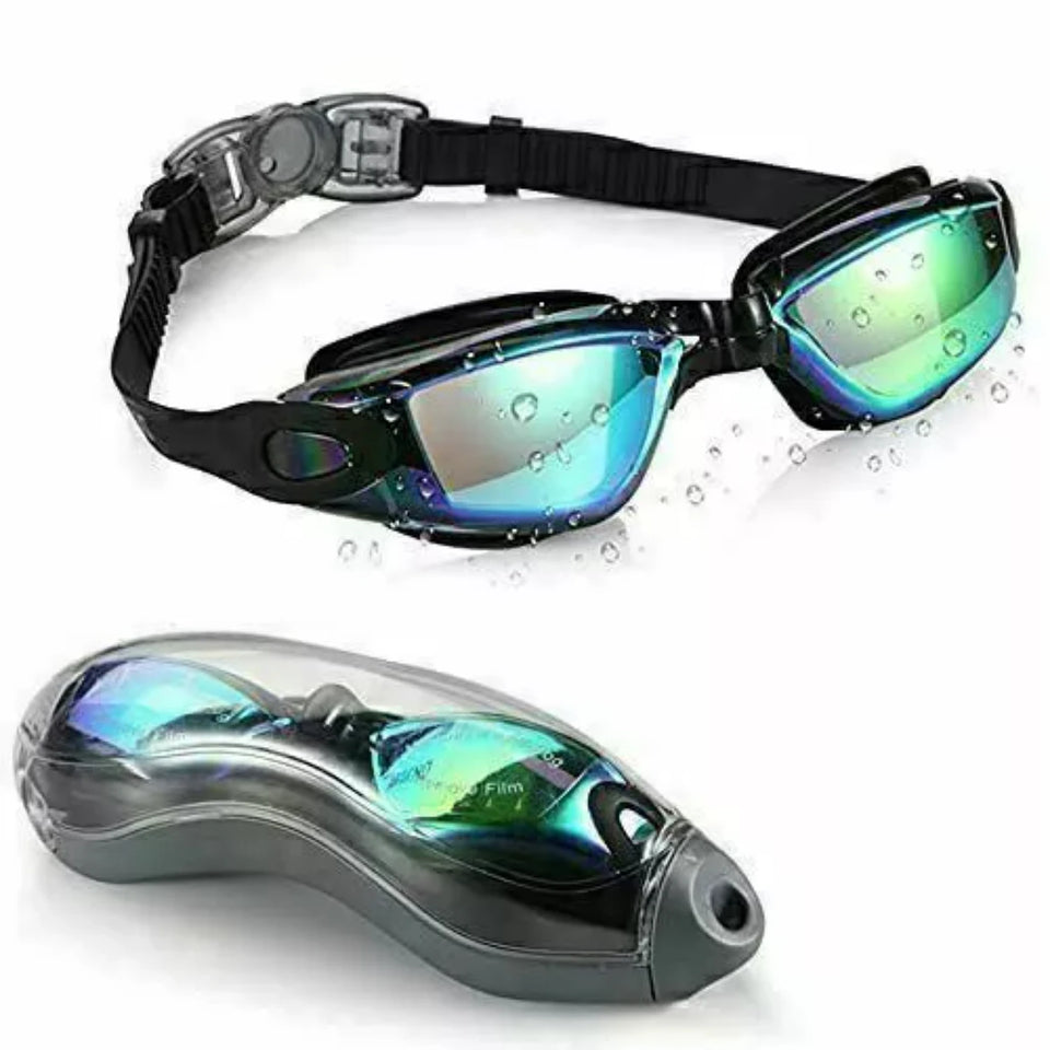 Anti-Fog Swimming Goggles - Clear Mirror Design for Adults & Children
