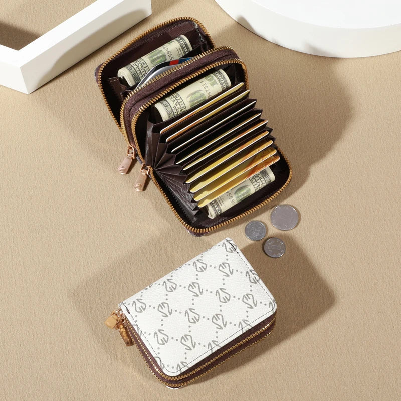 Vintage Faux Leather Women's Wallet - Fashionable Card Holder with Coin Purse