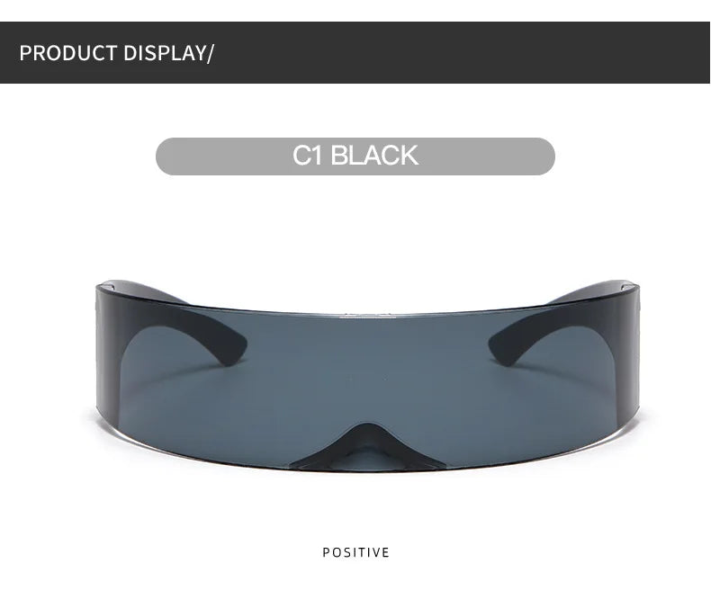 Cyber Punk Rimless Sunglasses - Y2K Futuristic Wrap-Around for Women