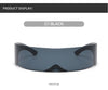 Cyber Punk Rimless Sunglasses - Y2K Futuristic Wrap-Around for Women