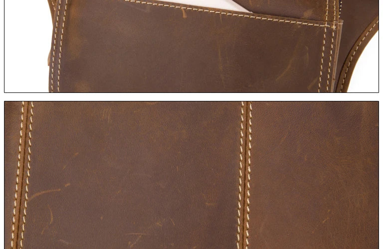 Men's Leather Crossbody Bag - Multi-Function Waist Bag for Sports & Casual Wear