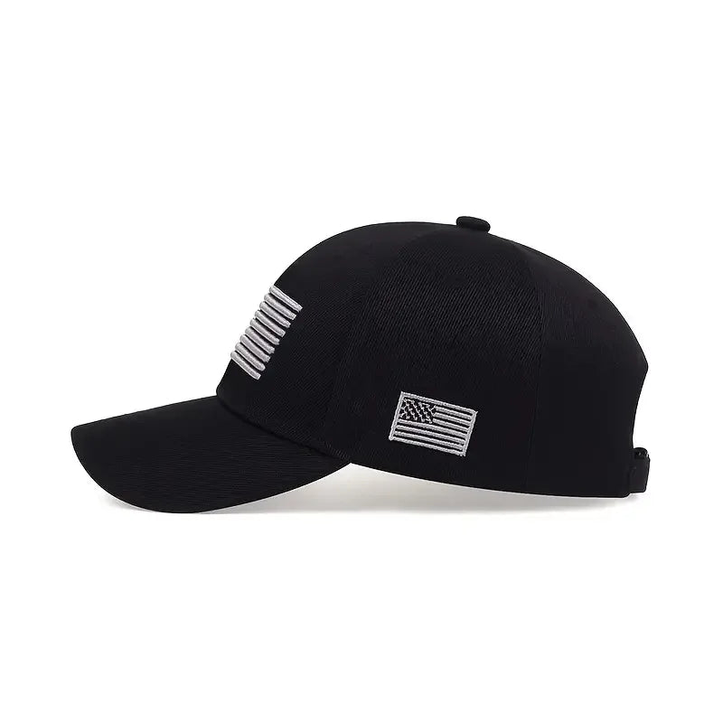 Embroidered USA Flag Baseball Hat - Men's Outdoor Sports Cap