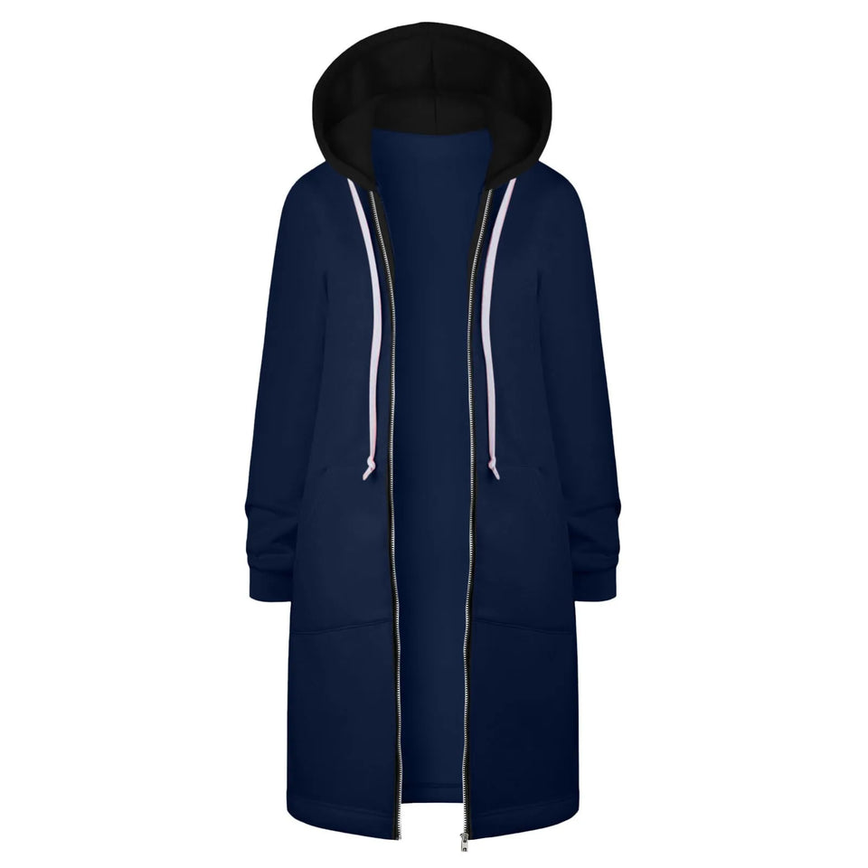 Y2K Long Sleeve Hoodie for Women - Versatile Color Block Zip Sweatshirt