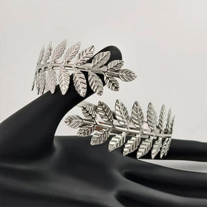 Metal Leaf Upper Arm Cuff - FTCY Greek Roman Style Gold Armband