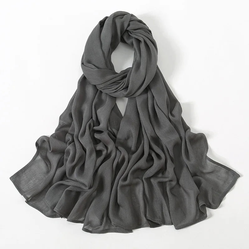 Premium Cotton Rayon Modal Hijab - Large 190x85cm Islamic Headscarf for Women