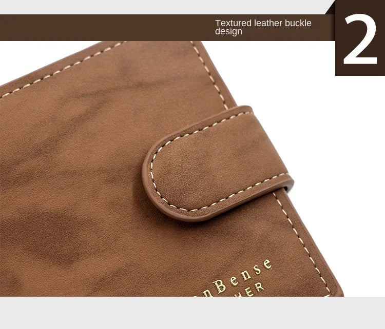Secure Men's Wallet - PU Leather Card Holder with Hasp & Multiple Compartments