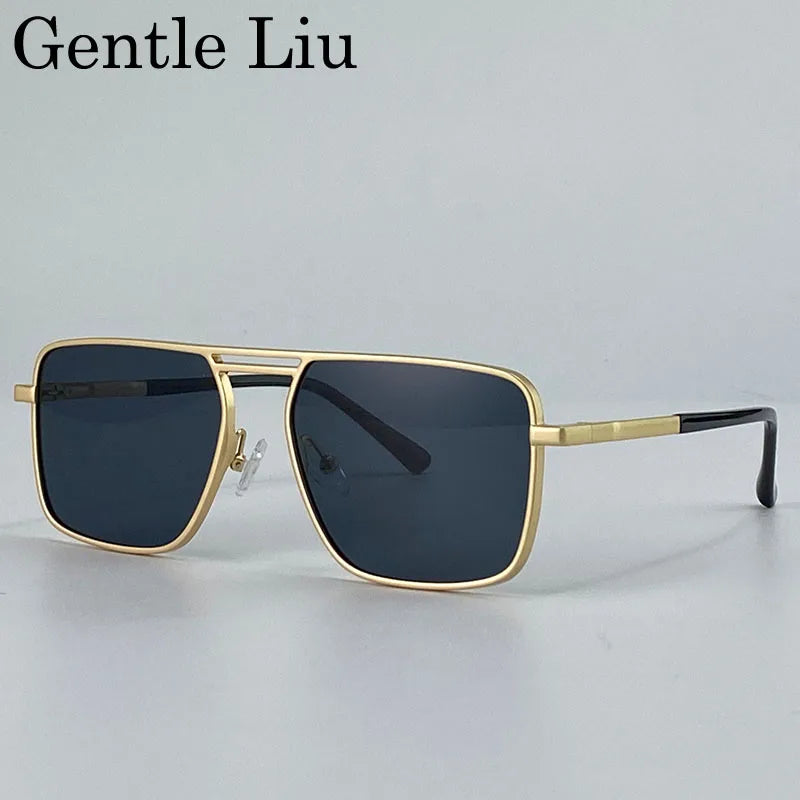 Steampunk Driving Sunglasses - Oversized Square Punk Design with UV400 Protection
