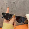 Women's Cat Eye Sunglasses - Luxury Metal Triangle Design with UV400 Protection