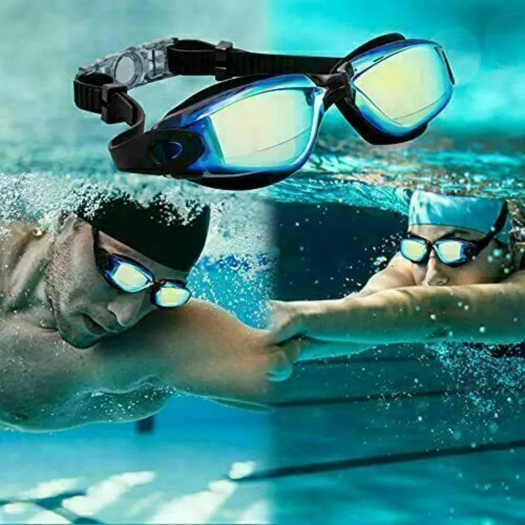 Anti-Fog Swimming Goggles - Clear Mirror Design for Adults & Children