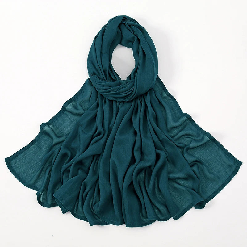 Premium Cotton Rayon Modal Hijab - Large 190x85cm Islamic Headscarf for Women