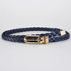 0.8cm Thin Braided PU Leather Belt - Women's Pin Buckle Waistband 110cm