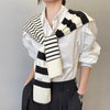 Preppy Striped Knitted Scarf - High-Grade Office Shawl for Air-Conditioned Spaces
