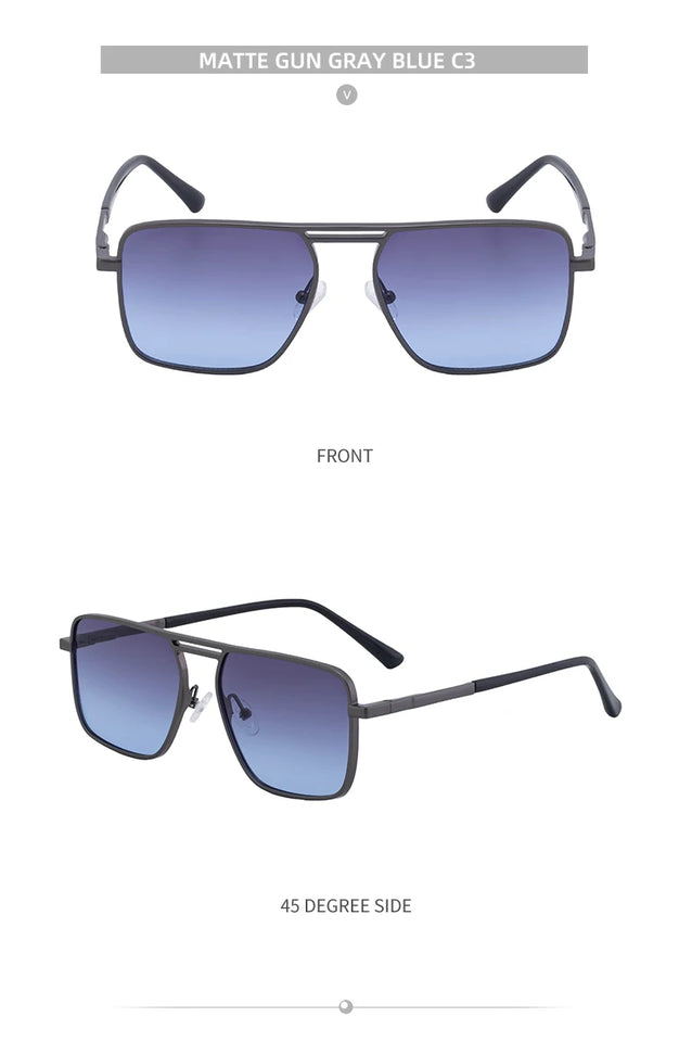 Steampunk Driving Sunglasses - Oversized Square Punk Design with UV400 Protection