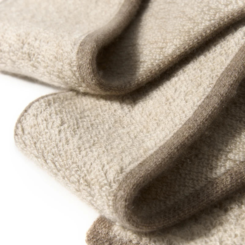 Through-Hole Cashmere Scarf - Knitted Neck Warmer Cowl for Autumn/Winter
