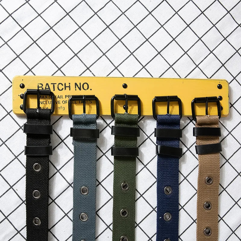 Casual Men's Canvas Belts with Metal Buckles