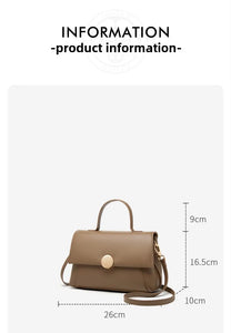 Premium Cowhide Leather Handbag - Women's Fashion Shoulder Bag