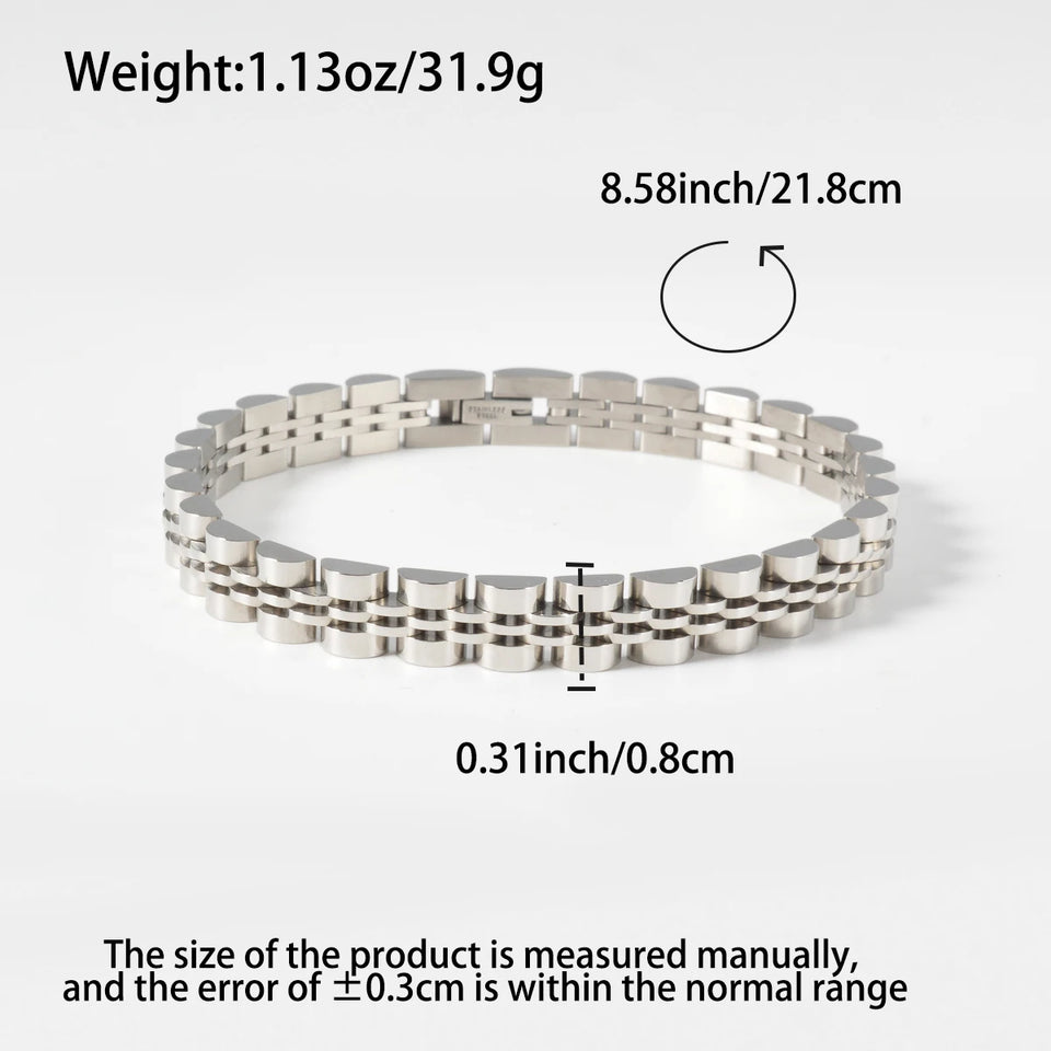 Stainless Steel Couple Bracelet - Vintage Design in Multiple Sizes & Colors