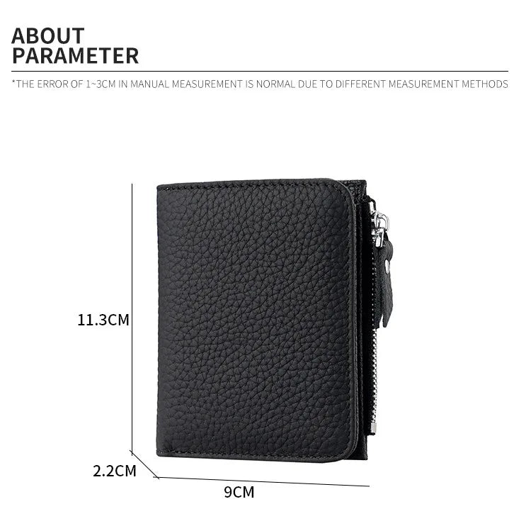 RFID Blocking Women's Leather Wallet - Compact Multi-Card Bifold Purse