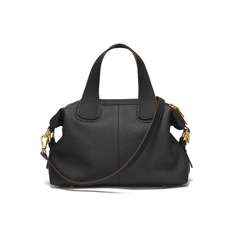 Women's Natural Leather Crossbody Bag - Premium Cowhide Large Capacity Design