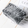Real Rex Rabbit Fur Scarf - Women's Handmade Knit Cowl & Headband for Winter