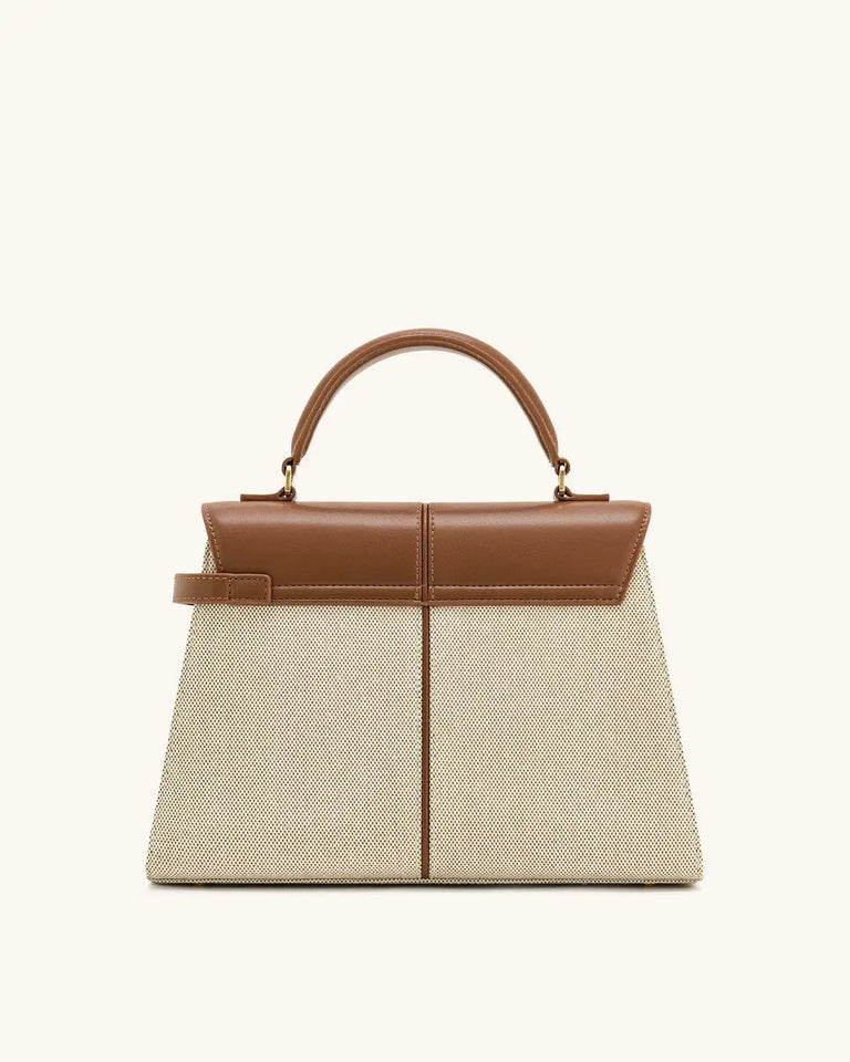 Trapezoidal Leather Handbag for Women - Versatile Tote Style