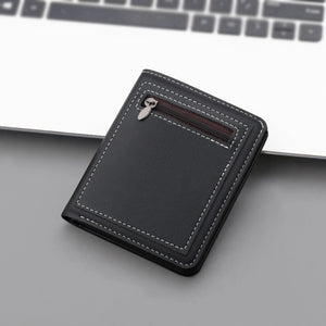 Men's Small Vertical Wallets with Zipper