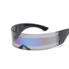 Cyber Punk Rimless Sunglasses - Y2K Futuristic Wrap-Around for Women