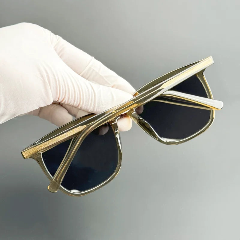 Retro Brown Square Sunglasses - Outdoor UV Protection & Prescription Ready