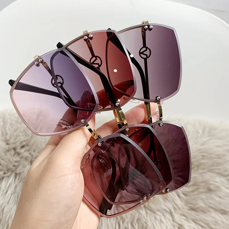 Rimless Gradient Sunglasses for Women