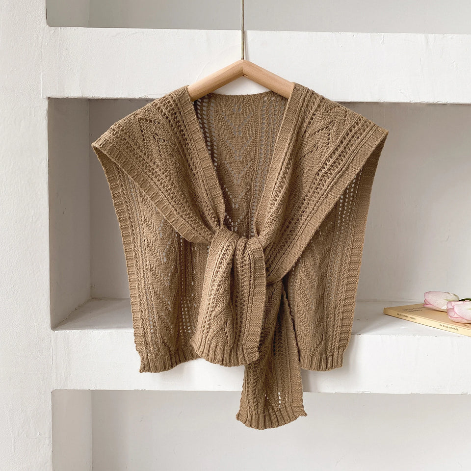 Korean Style Knitted Shawl - Summer Air Conditioning Neck Cape for Women