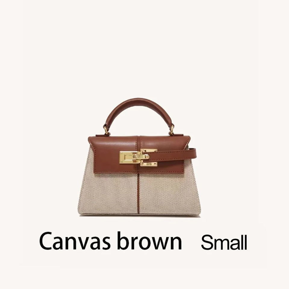 Trapezoidal Leather Handbag for Women - Versatile Tote Style