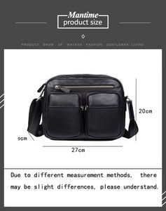 Leather Messenger Bag - Casual Crossbody with Zipper Design