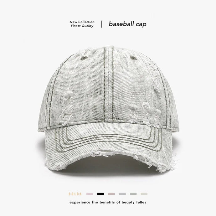 Soft Washed Cotton Baseball Cap - Unisex Adjustable Breathable Design for Daily Wear