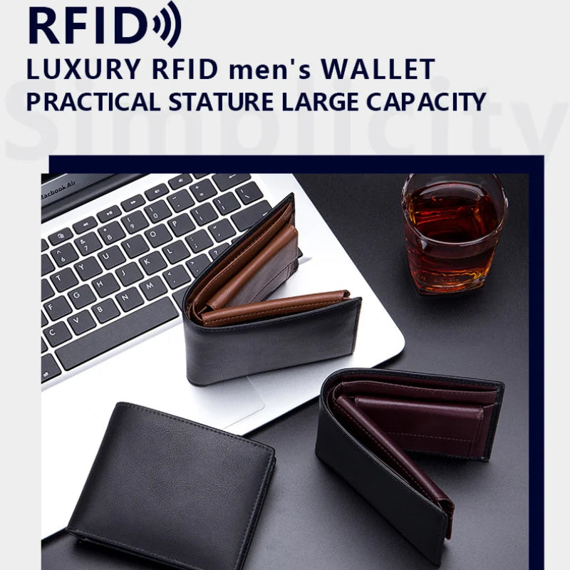 Short Genuine Leather Wallets for Men