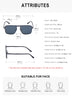 Steampunk Driving Sunglasses - Oversized Square Punk Design with UV400 Protection