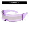 Cyber Punk Rimless Sunglasses - Y2K Futuristic Wrap-Around for Women