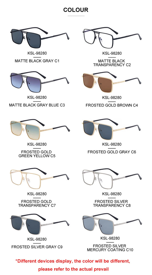 Steampunk Driving Sunglasses - Oversized Square Punk Design with UV400 Protection
