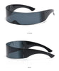 Cyber Punk Rimless Sunglasses - Y2K Futuristic Wrap-Around for Women