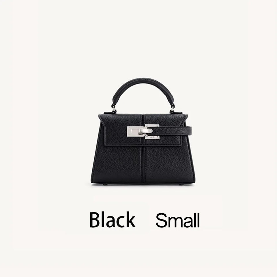 Trapezoidal Leather Handbag for Women - Versatile Tote Style