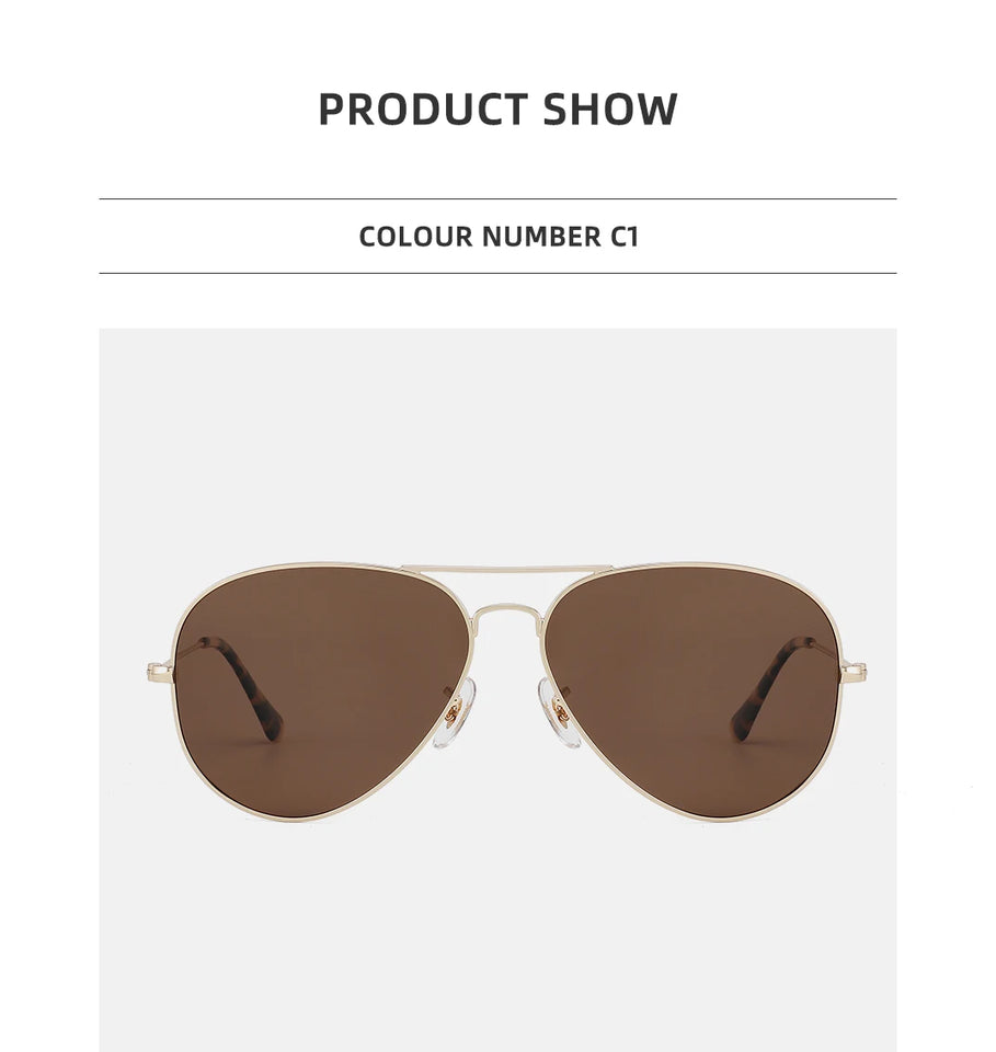 Oversized Aviator Sunglasses - Polarized Retro Design for Men & Women