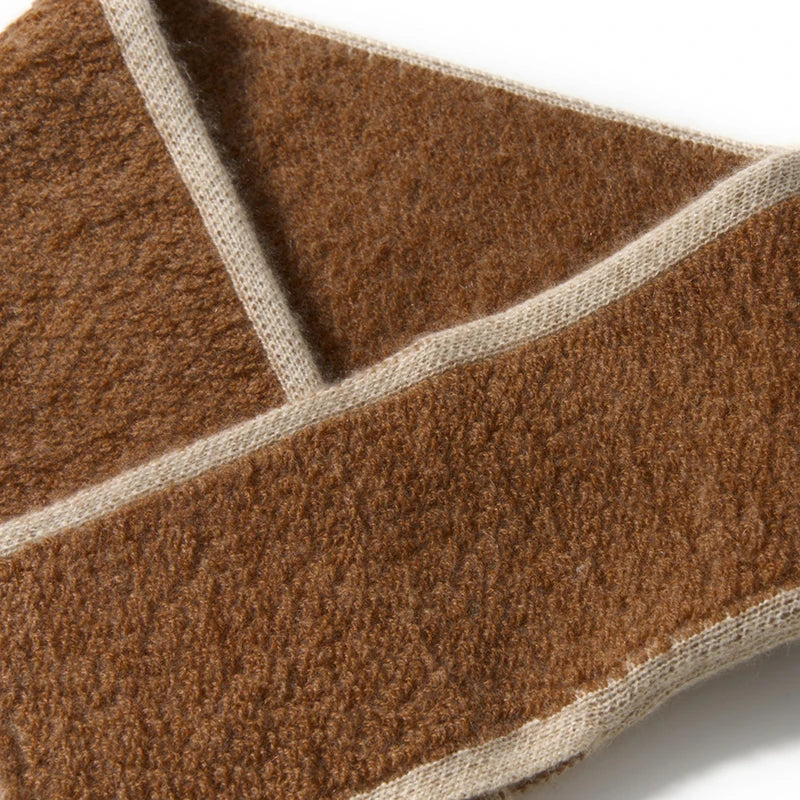 Through-Hole Cashmere Scarf - Knitted Neck Warmer Cowl for Autumn/Winter