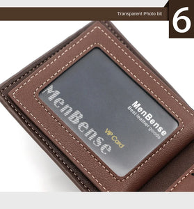 Secure Men's Wallet - PU Leather Card Holder with Hasp & Multiple Compartments