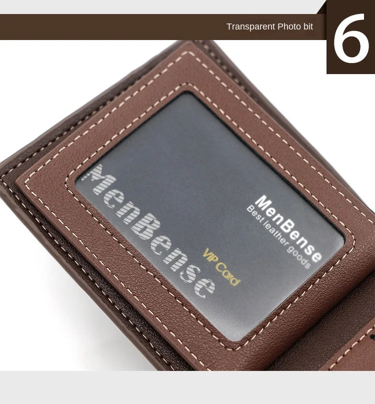 Secure Men's Wallet - PU Leather Card Holder with Hasp & Multiple Compartments