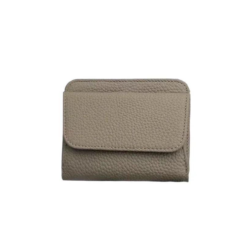 Women's Leather Wallet - Small Folding Purse with Multiple Compartments