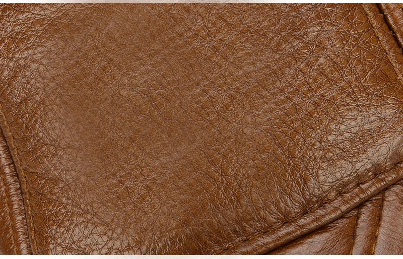 Adjustable Men's Genuine Cowhide Leather Baseball Cap - Fall Winter Sports Hat